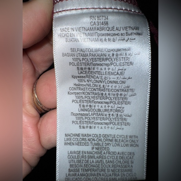 ❤️ BCBG Generation Burgundy Ruffle Skater Dress - Picture 7 of 9